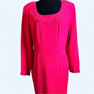 Vintage Maggy London Pink Silk Dress